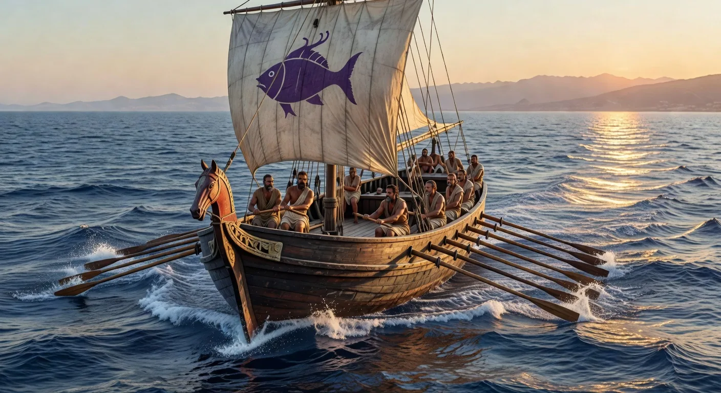 Phoenician galley on the Mediterranean Sea